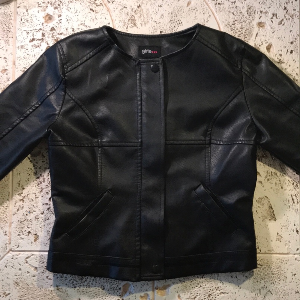 Girls super soft pleather jacket